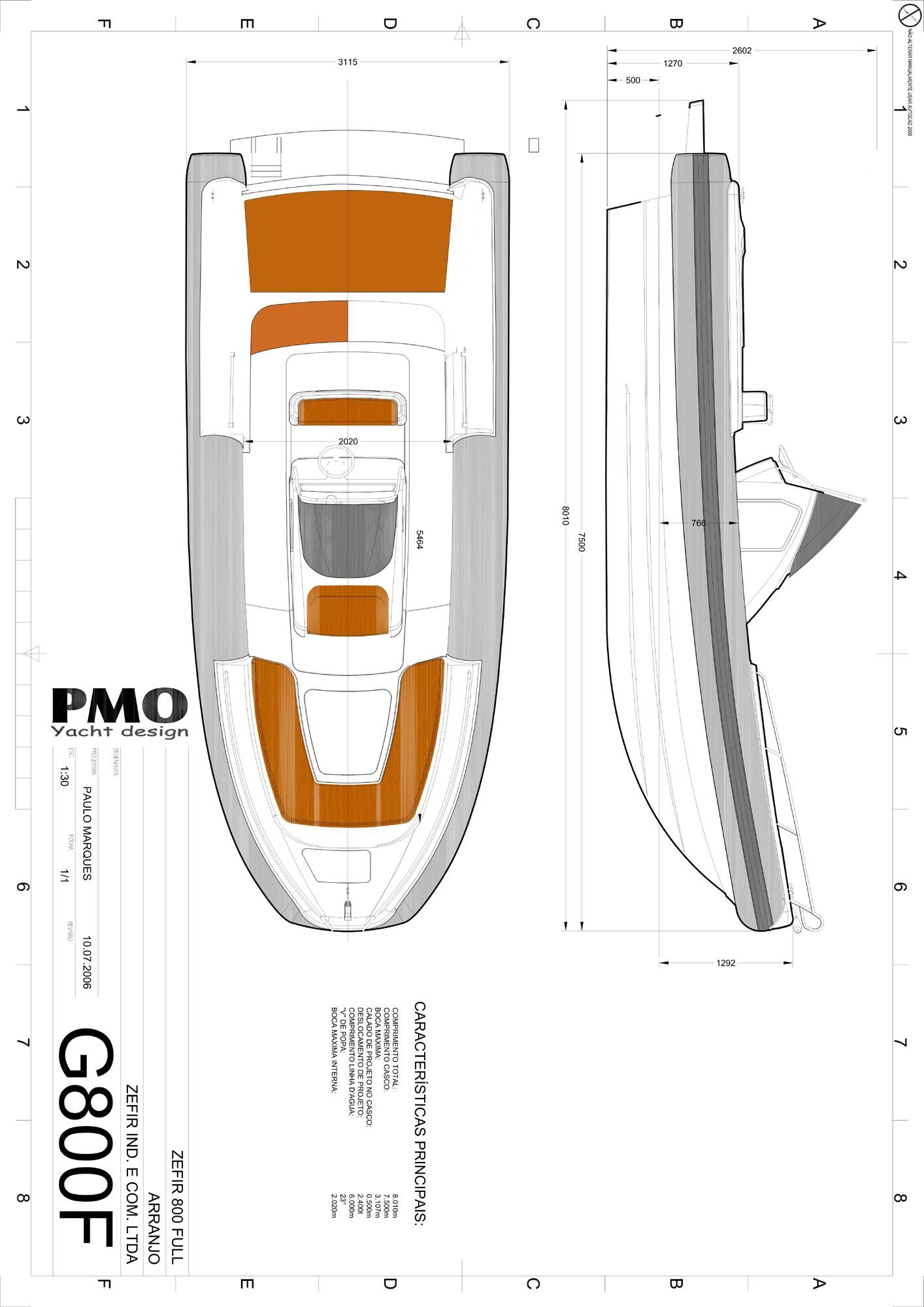 Bote Zefir G800 Full - Centro Rabeta